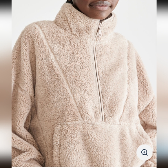 Aeropostale NWT Sherpa Fleece Half-Zip Pullover Jacket Sweatshirt Tan Size XS - Picture 2 of 14